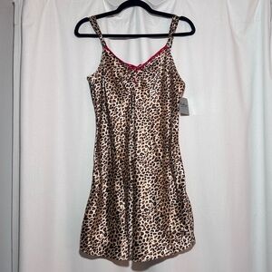 Kathryn Satin Leopard Print Slip Dress